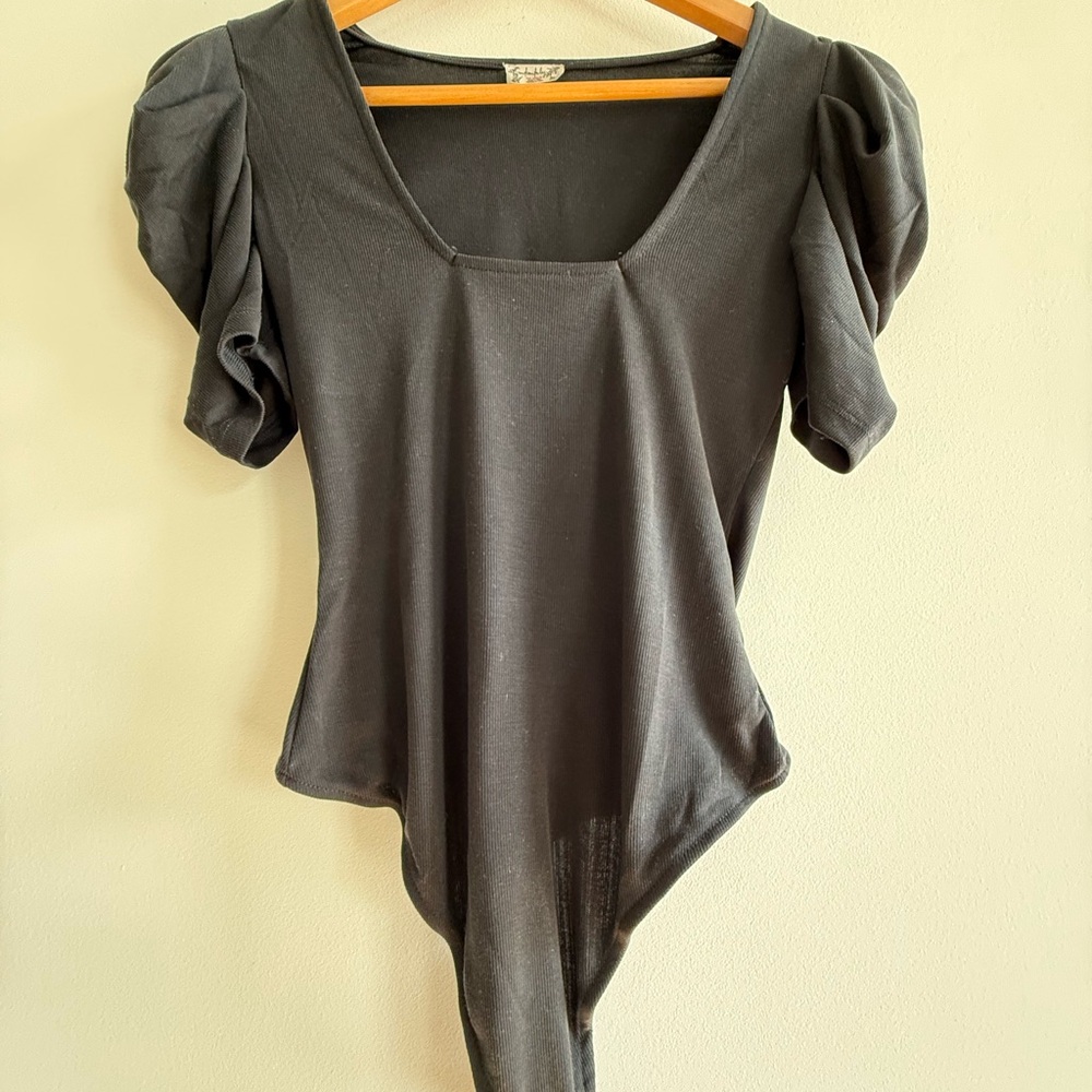 Free People Black Bodysuit Size Small